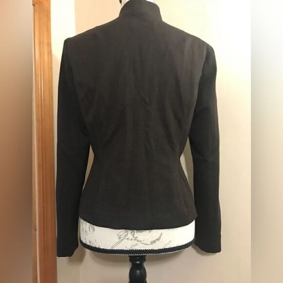 Cache Women's Brown Long Sleeve Full Zip Lined Suit Jacket - Size 6 - Picture 9 of 11
